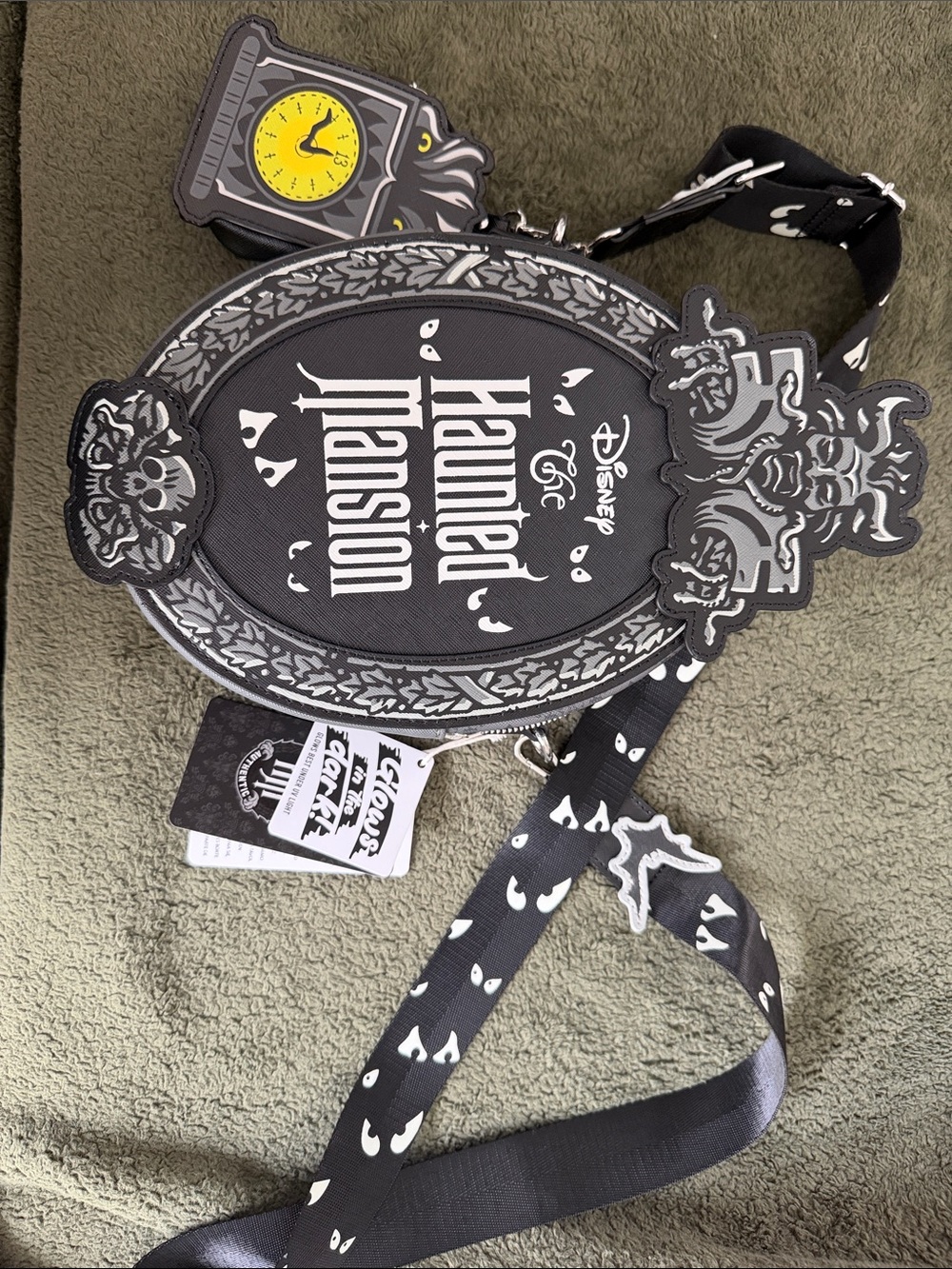 Disney Haunted Mansion Kids Black and White Crossbody Bag